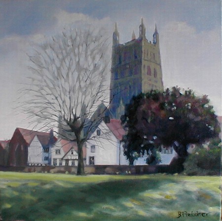 Gloucester Cathedral from the Old Palace garden